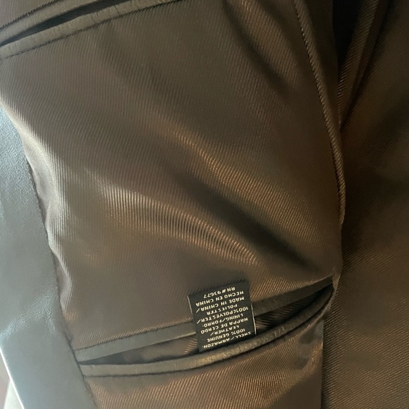 Men's medium brown leather blazer - Picture 3 of 4